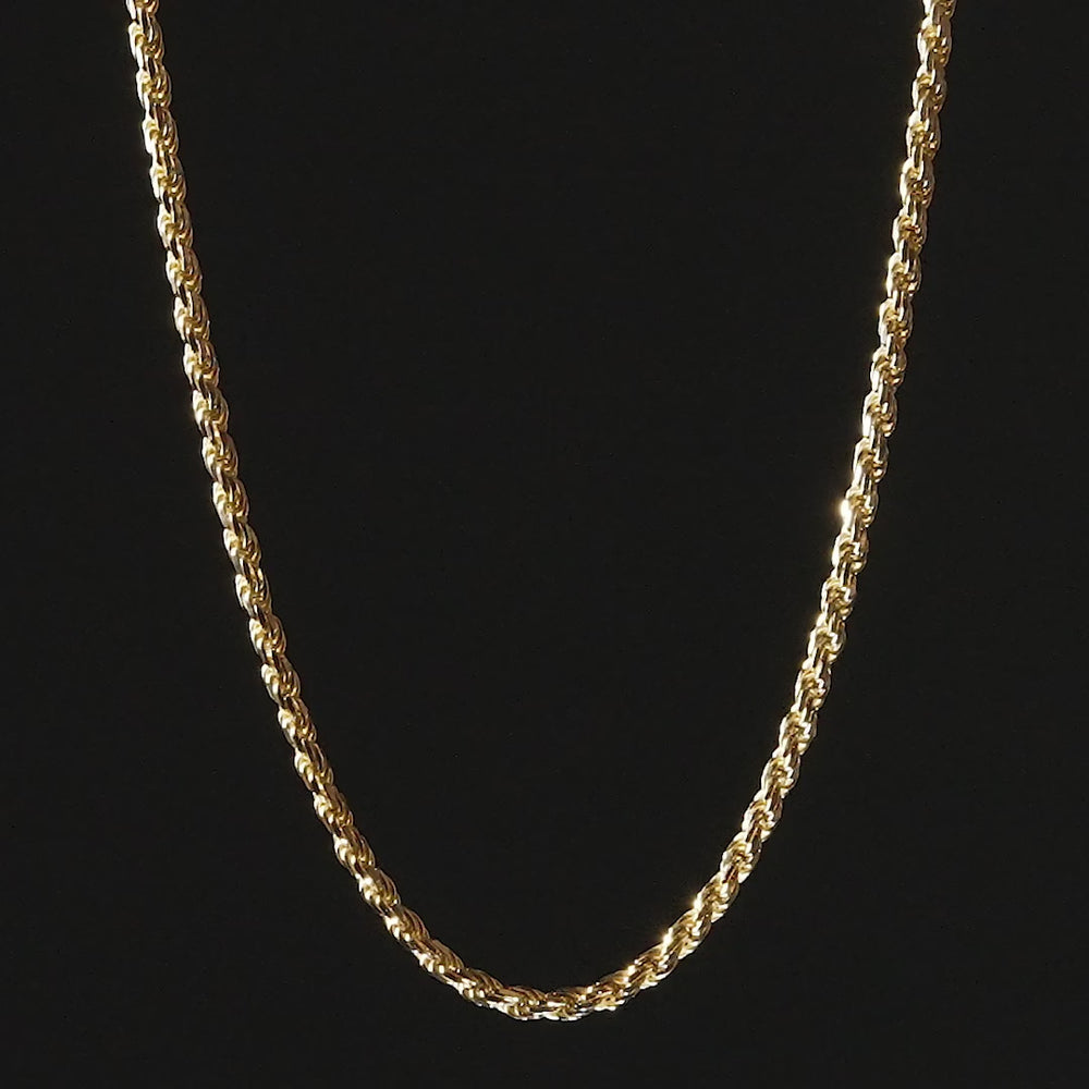 Solid Gold Rope Chain (2.5mm) | The Gold Gods