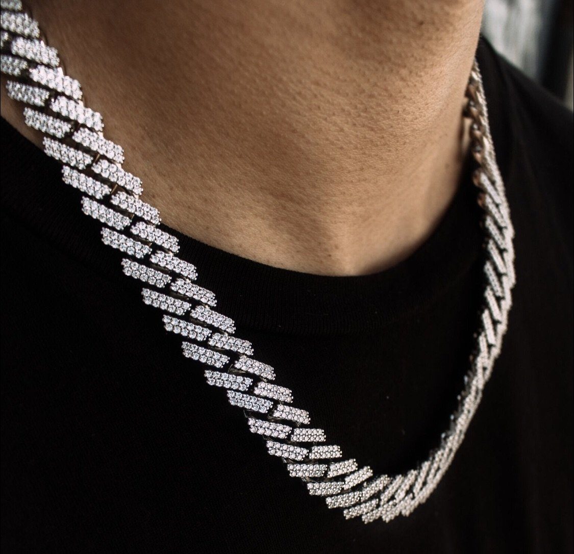 Diamond Cuban Chain Straight Edge (15mm) | Gold Gods®