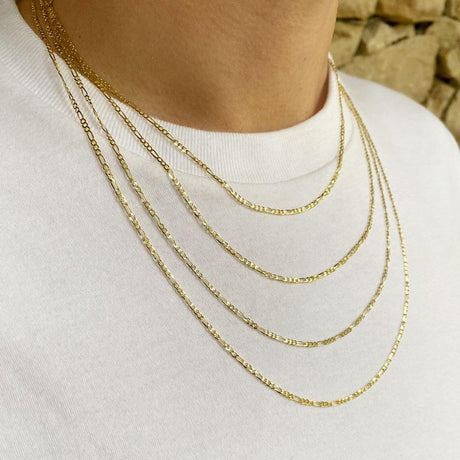 Solid Gold Figaro Chain 4.5mm