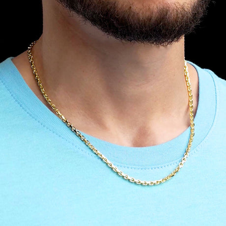 Solid Gold Curved Franco Chain