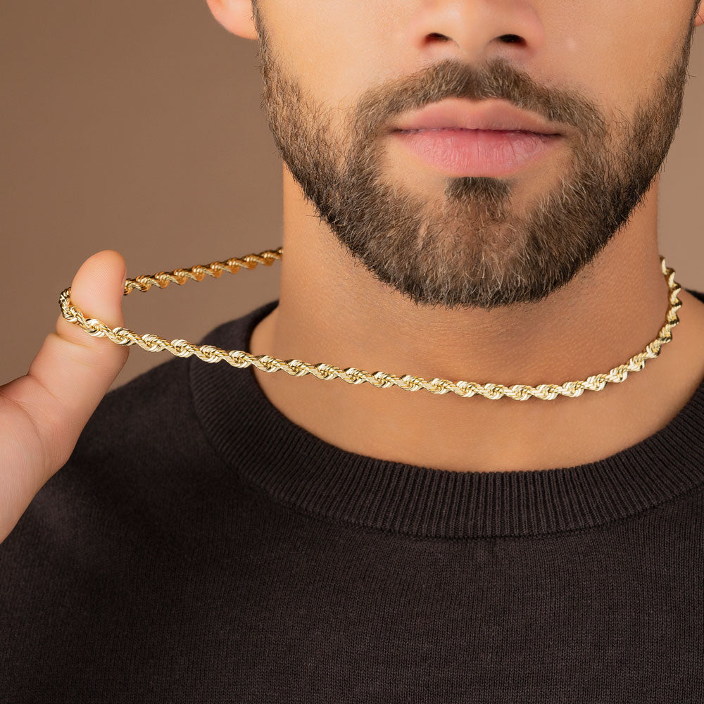 14K Gold 2.5mm Rope Chain, 18 Long, 9.6 Grams