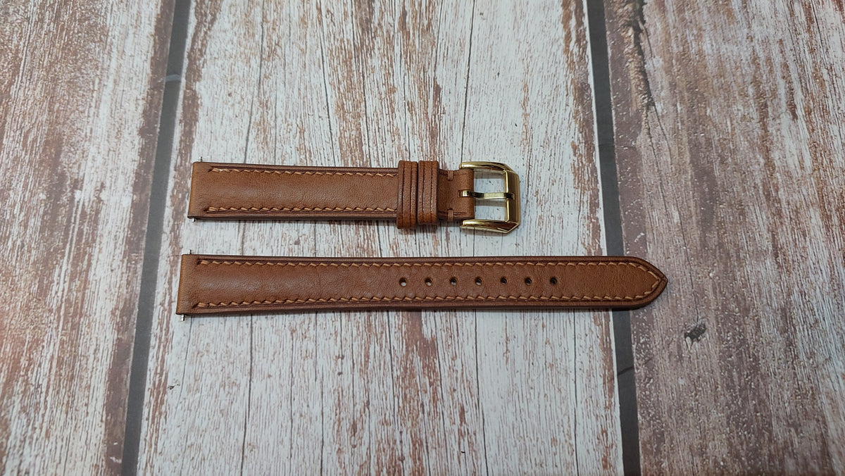 Brown Italian Veg Tanned Minerva Box Leather Strap For Breitling Calli ...