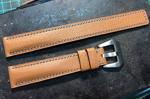 alran goat leather watch strap - brown