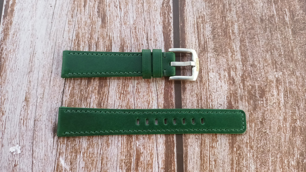 buttero leather watch strap - green