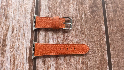 Dollaro Leather Watch Strap - Orange
