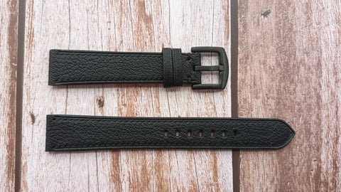 alran goat leather watch strap - black