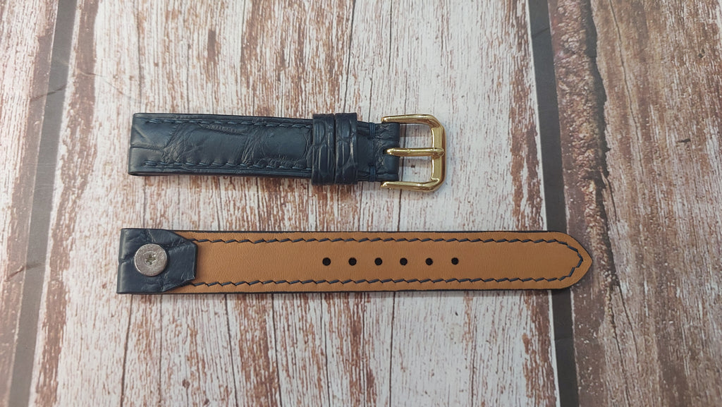 Navy Crocodile Leather Custom Open Ended Strap For Tiffany & Co vintag ...