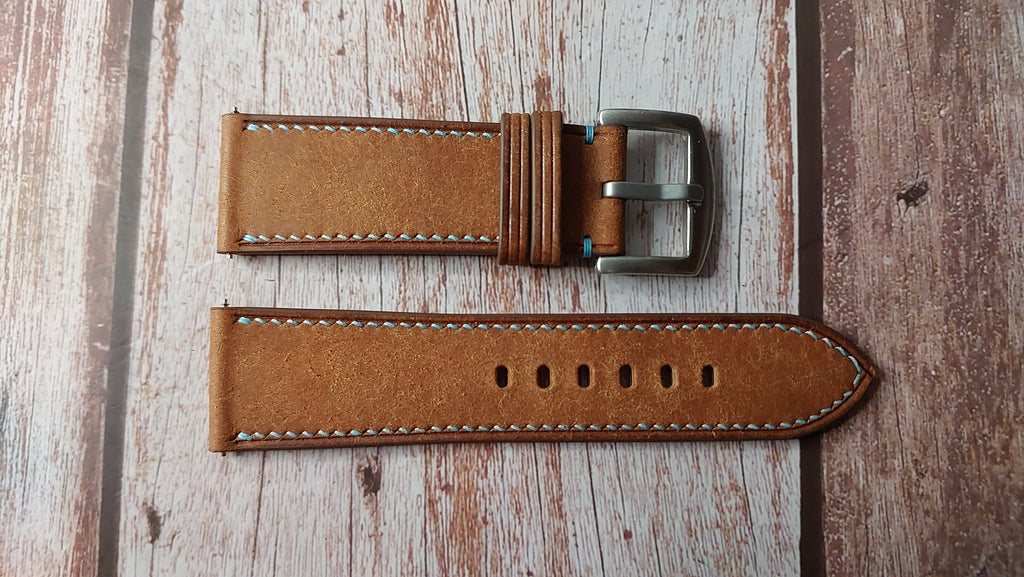 Whisky Maya Leather Strap For Panerai Submersible Watch – VGreen