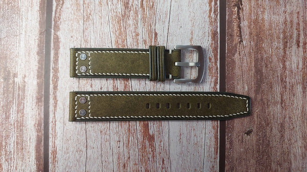 Maya Leather Watch Strap - Dark Green