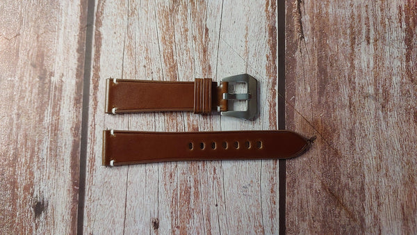 Shell Cordovan Leather Watch Strap - Cognac