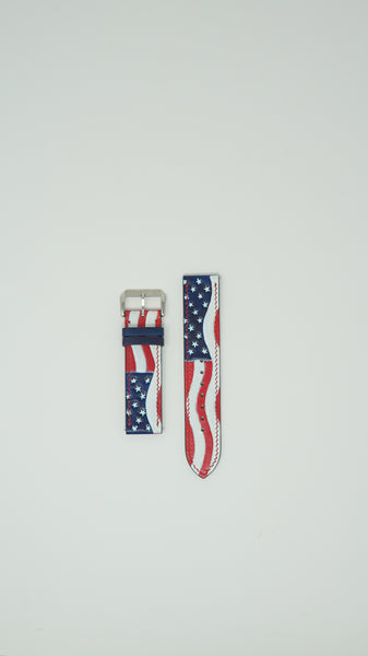 USA Flag - Engraved Leather Watch Straps