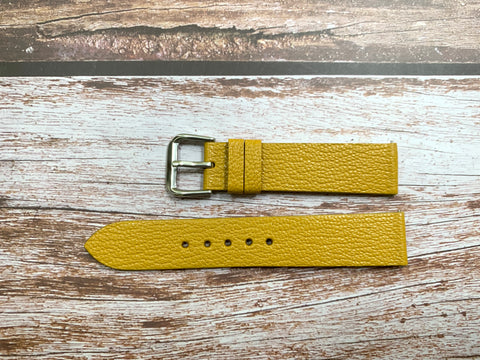 alran goat leather watch strap - yellow