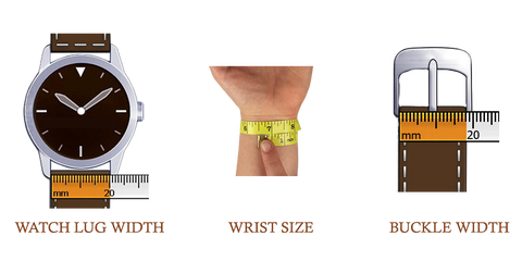 Custom Leather Watch Straps - Measurements