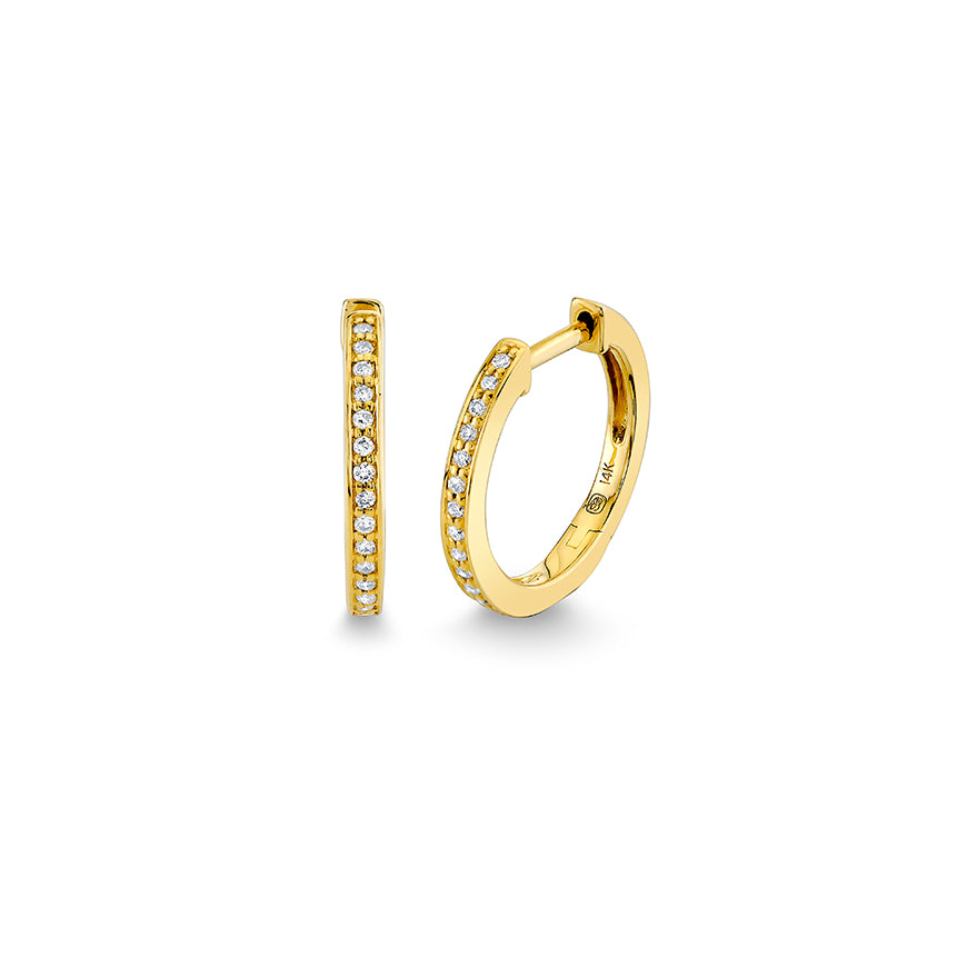 Gold & Diamond 10.5mm Huggie Hoop - Sydney Evan product image