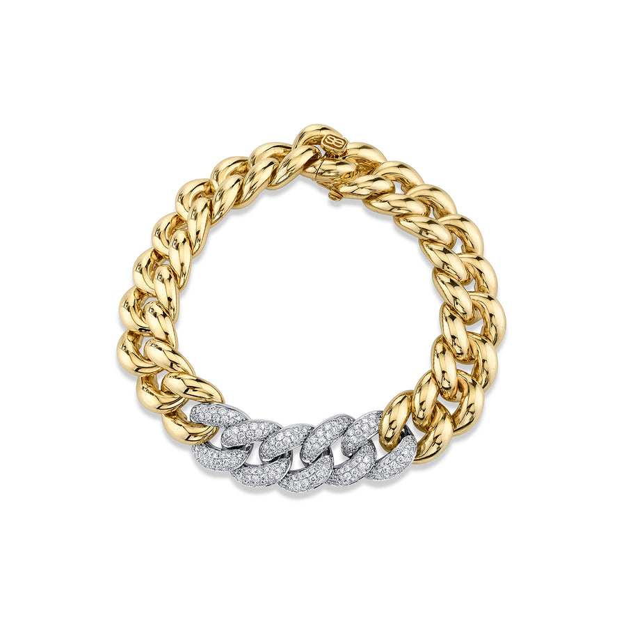 Gold & Diamond Large Link Bracelet