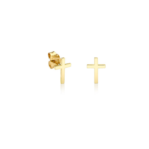 Shop Sydney Evan Men\'s Collection Pure Gold Mini Cross Stud