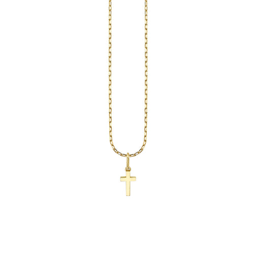 Two-Tone Gold Child Size Heart End Crucifix Necklace