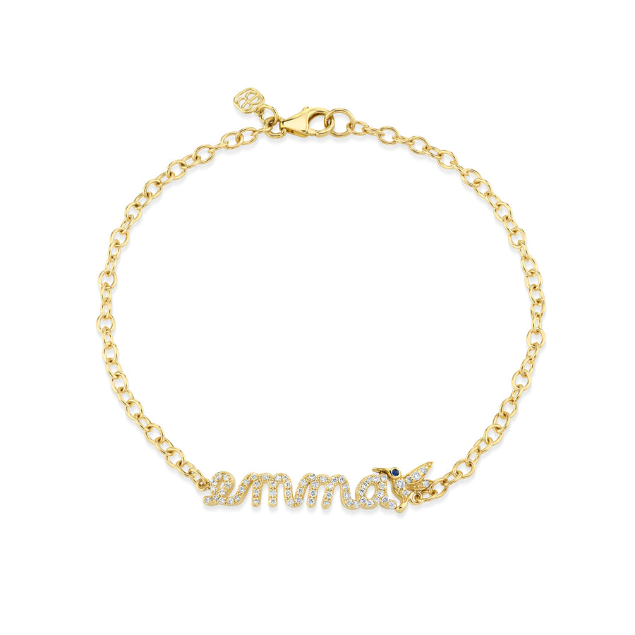 Shop Sydney Evan 14k Gold & Diamond Custom Script Bracelet