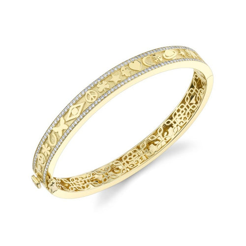 14k Gold Diamond Bangle Bracelet - Sydney Evan