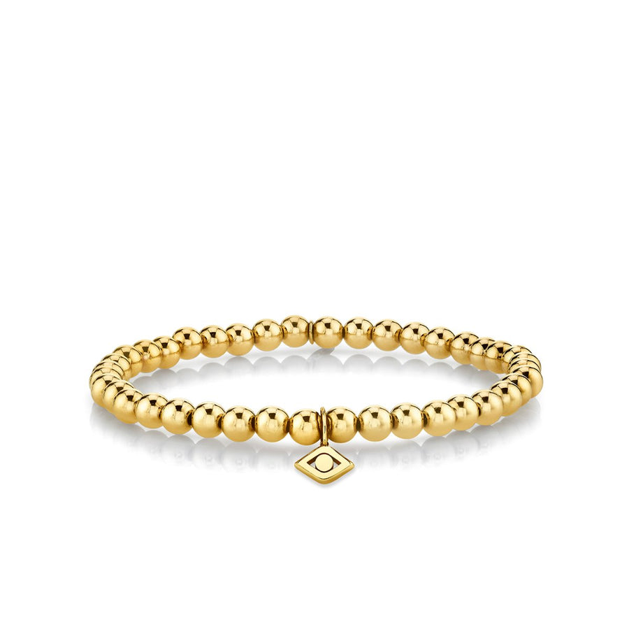 Shop Sydney Evan 14k Pure Gold Evil Eye Link on Gold Beads