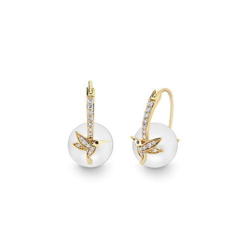 Shop Sydney Evan 14k Gold & Diamond Bee Pearl Earrings