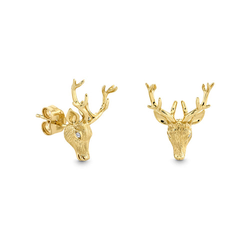 Sydney Evan Yellow Gold Spider Stud Earrings