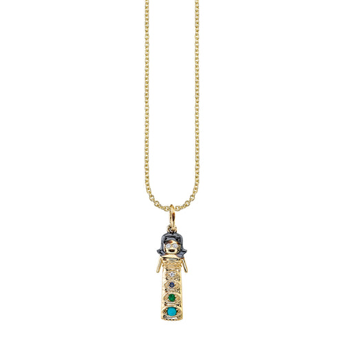 Hera Jewellery Gold Plated Doll Shape Pendant Chain For Women and Girls