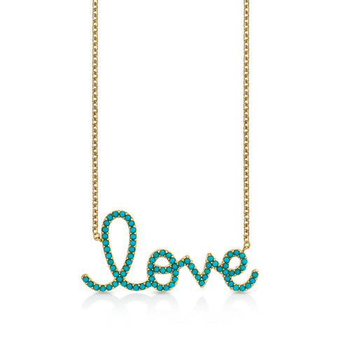 Shop Sydney Evan 14k Gold & Diamond Supersize Script Love Necklace