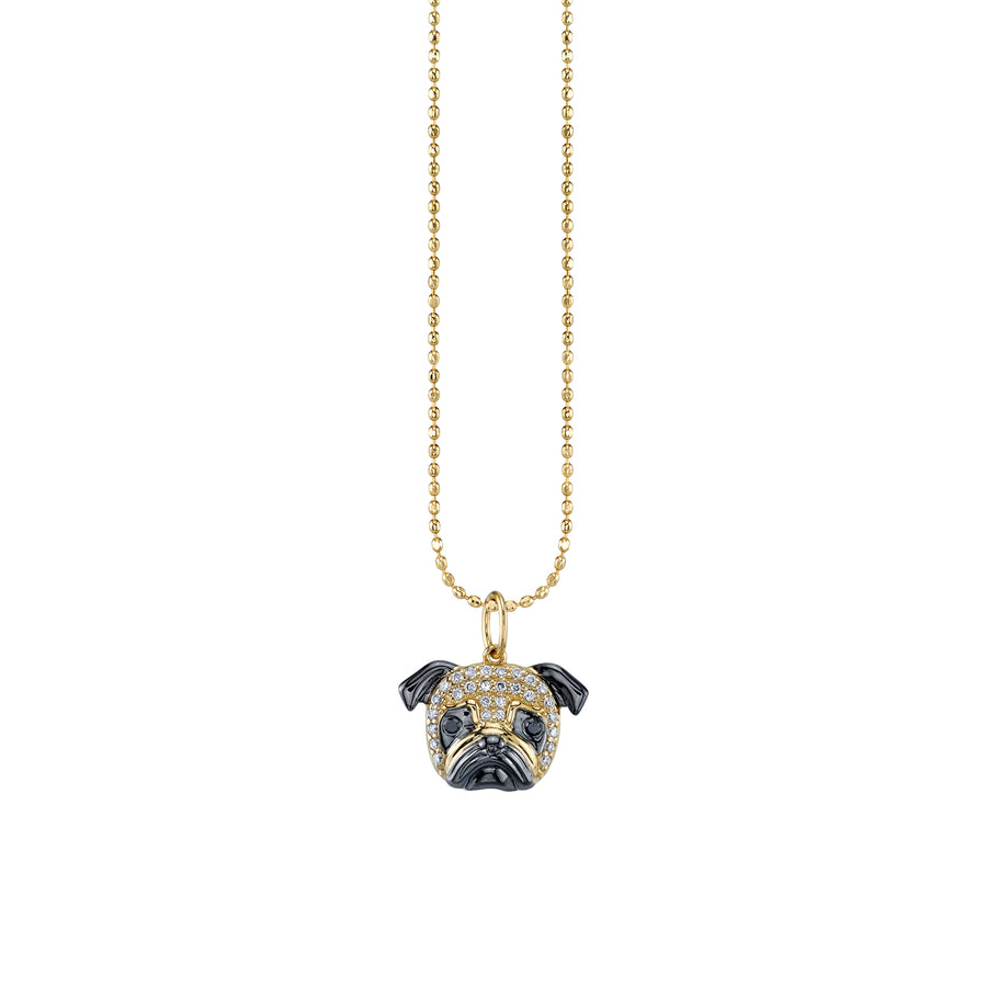 gold pug necklace