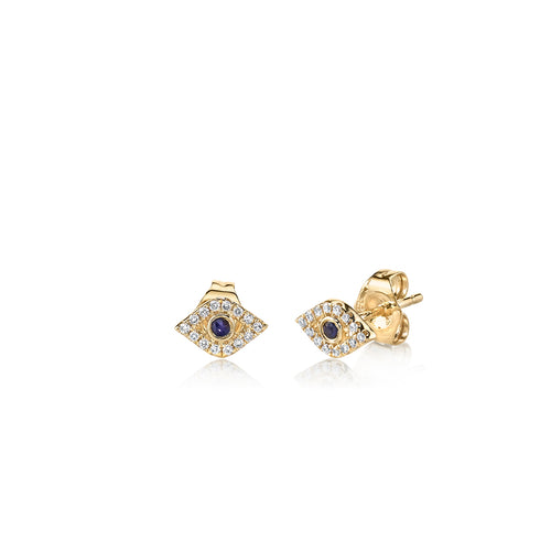 Sydney Evan | Shop Sydney Evan 14K Gold & Bezel Diamond Tiny Plumeria Stud Single