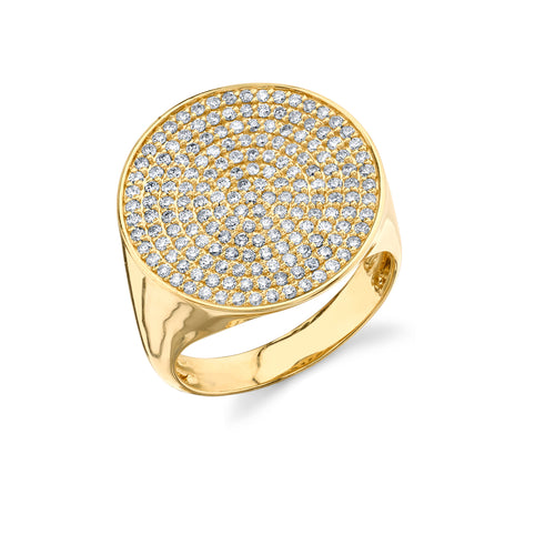 Shop Sydney Evan 14k Gold & Diamond Large Fluted Signet Ring