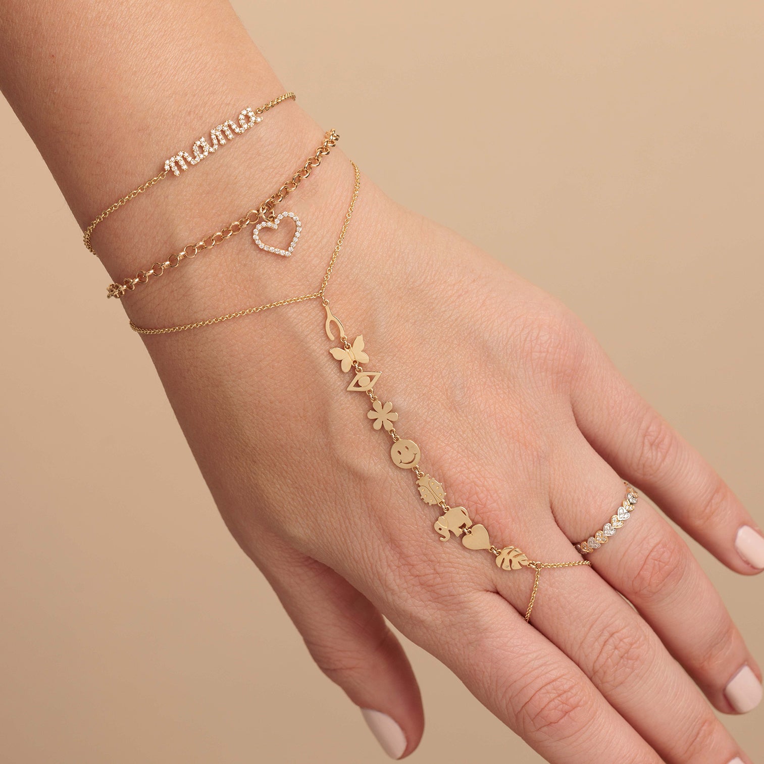 Dainty Pearls, Baby/Children's Beaded Bracelet for Girls (INCLUDES Engraved  Charm) - 14K Gold