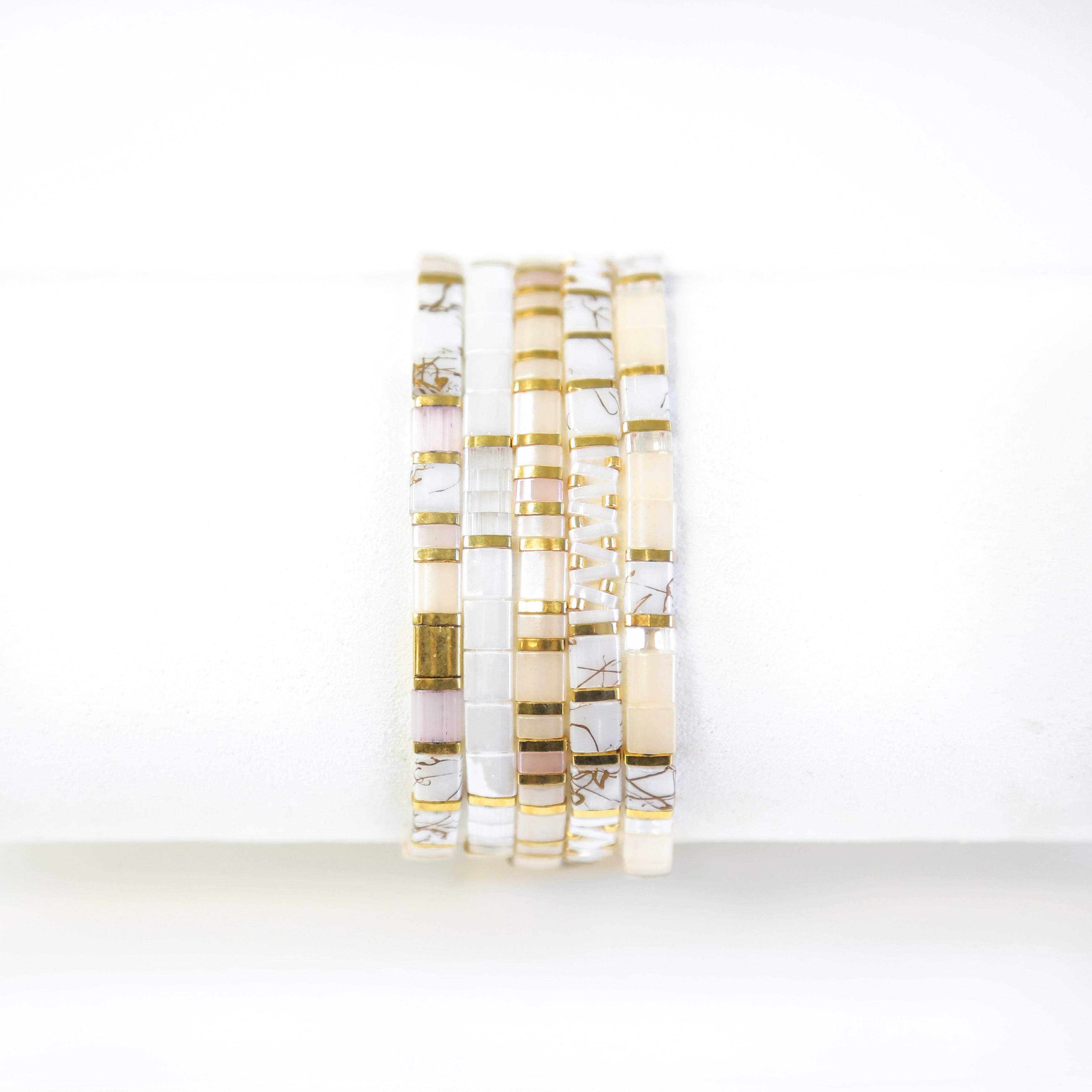 VANILLA SUGAR - Tila Bead Bracelet Stack