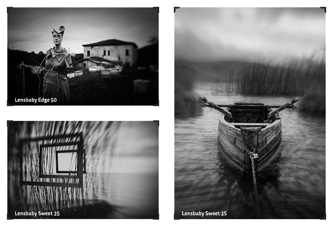 Lensbaby Artists Teo Kefalopoulos black and white selective focus creative effect photography water and boat