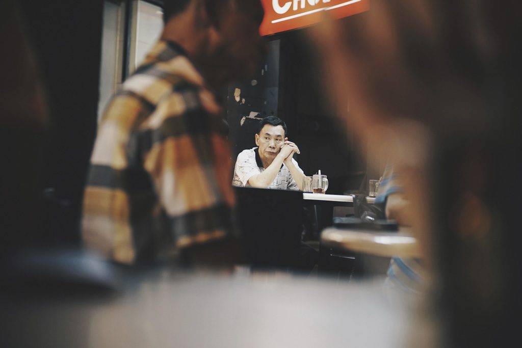 Man sitting in restaurant