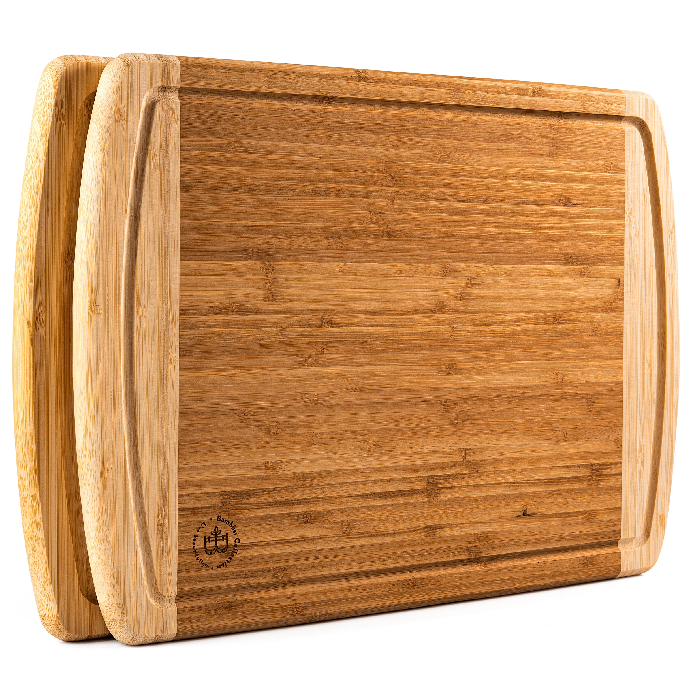 Thick Bamboo Cutting and Chopping Board with Drip Grooves, Set of 2-image-8