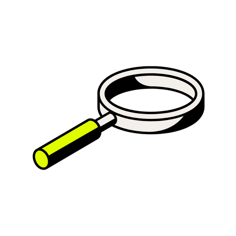 the investigator, or line 1, is represented by the magnifying glass with green handle