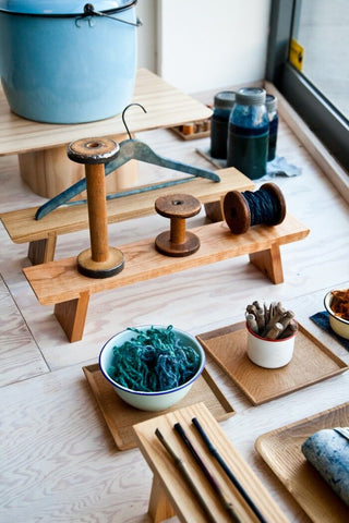 Tools and Materials for Shibori Indigo Fabric Dyeing