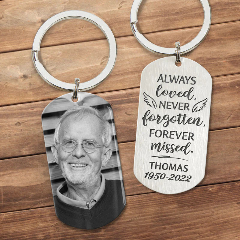 Personalized Sympathy Gifts, Custom Photo Keychain - Until We Meet Again, Memorial Keychain, PersonalFury, with Gift Box / Pack 2