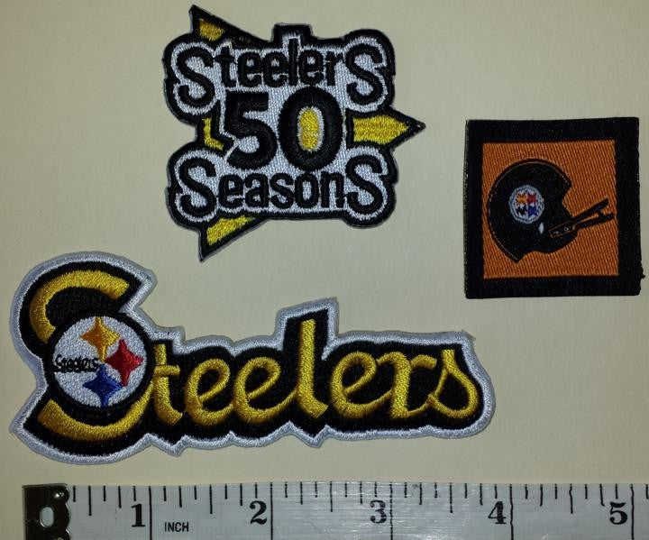 3 PITTSBURGH STEELERS 50TH ANNIVERSARY NFL FOOTBALL PATCH LOT – UNITED ...