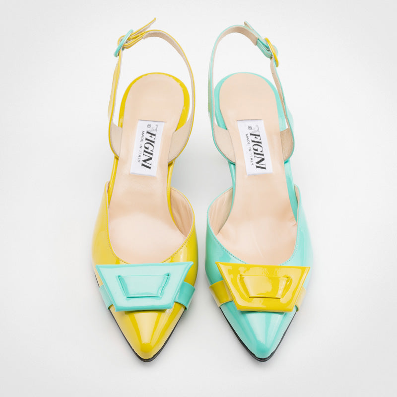 yellow slingback pumps