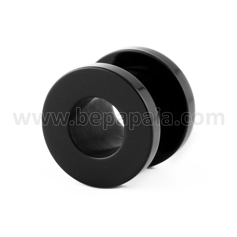 Plug en acrylique blanc et noir avec filetage interne