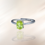 bague reglable, lithotherapie, peridot, pierre ENAE Mineraux