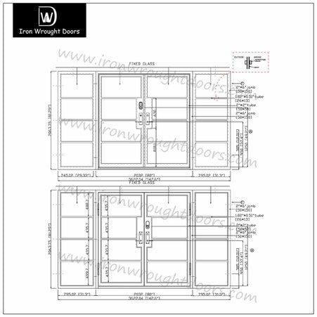 iwd-ironwroughtdoors-custom-french-double-doors-double-sidelights-drawing