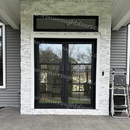 iwd-ironwroughtdoors-custom-french-double-doors-square-top-customers-sharing