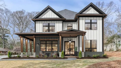 iron french door with 8-lite glass and matte-black door frame