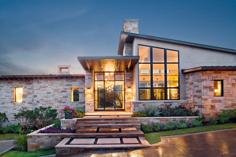 iron french door with sidelights and transom