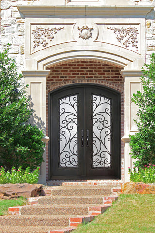 thermal break wrought iron entry door