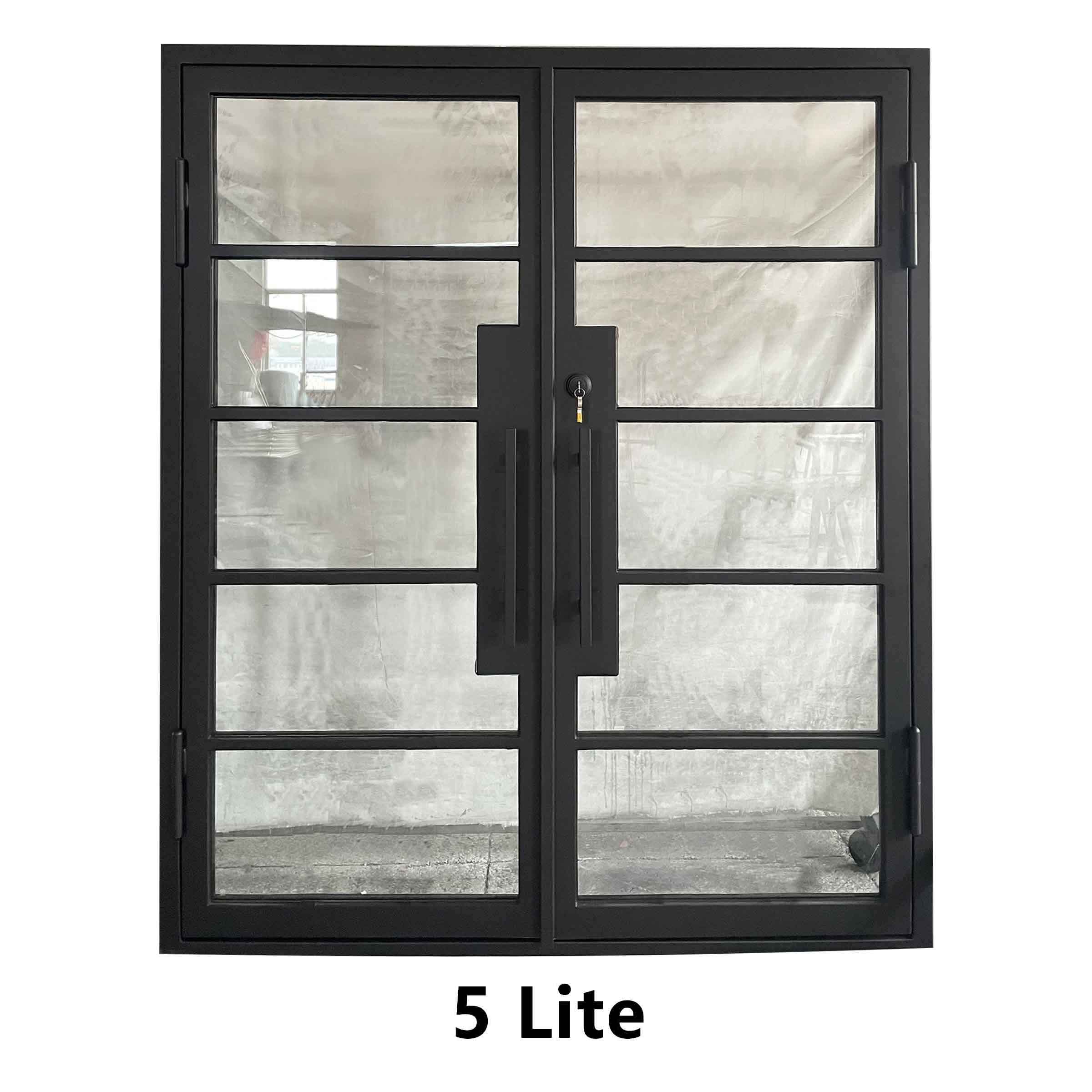 GID Steel French Door With Arched Transom Square Frame FD042