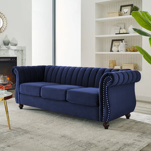 Adorn Homez Weinberg Premium 3 Seater Sofa in Suede Velvet Fabric